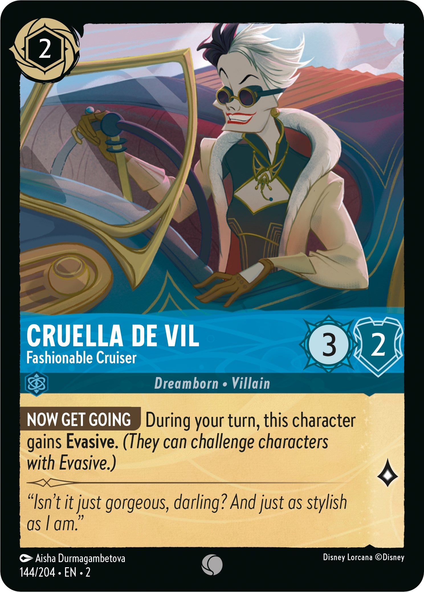 Cruella De Vil - Fashionable Cruiser (144/204) [Rise of the Floodborn] | Rock City Comics