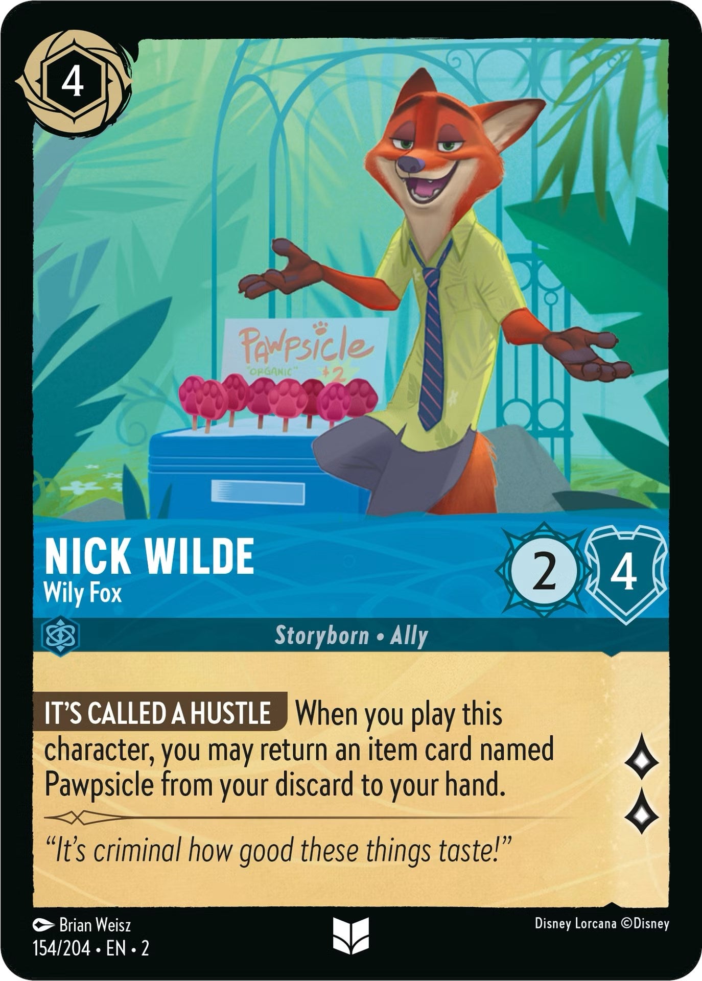 Nick Wilde - Wily Fox (154/204) [Rise of the Floodborn] | Rock City Comics