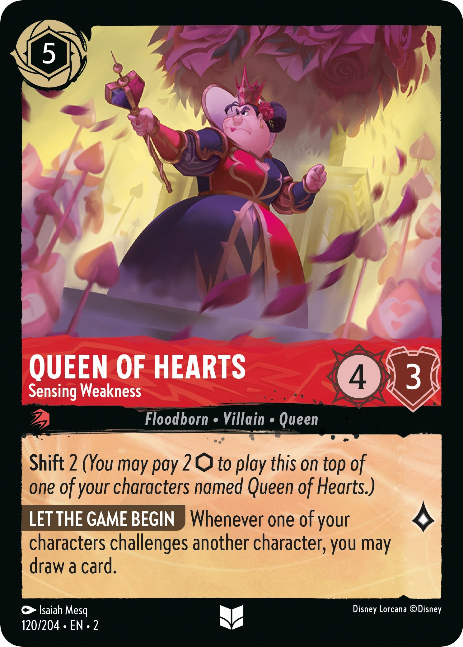 Queen of Hearts - Sensing Weakness (120/204) [Rise of the Floodborn] | Rock City Comics