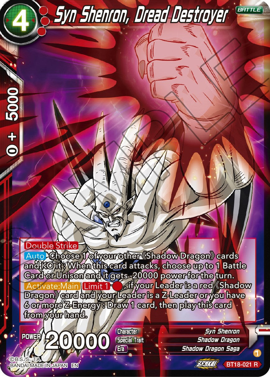 Syn Shenron, Dread Destroyer (BT18-021) [Dawn of the Z-Legends] | Rock City Comics