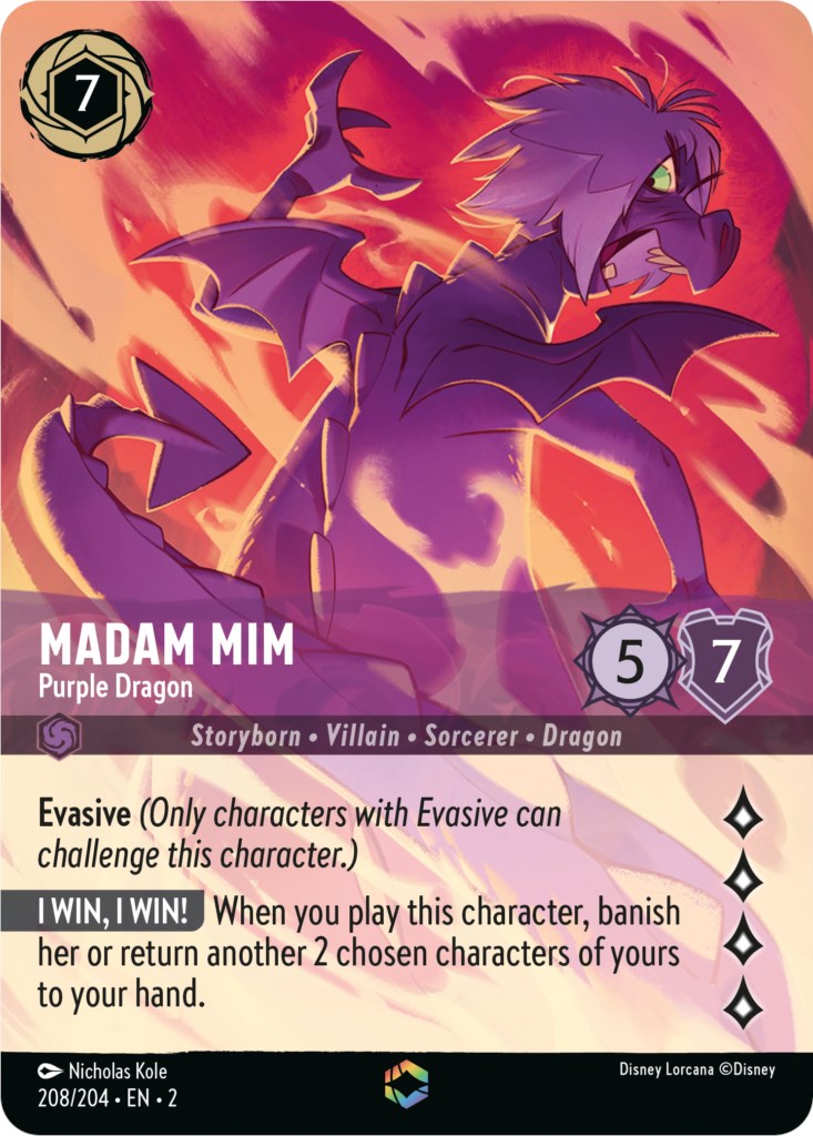 Madam Mim - Purple Dragon (Enchanted) (208/204) [Rise of the Floodborn] | Rock City Comics