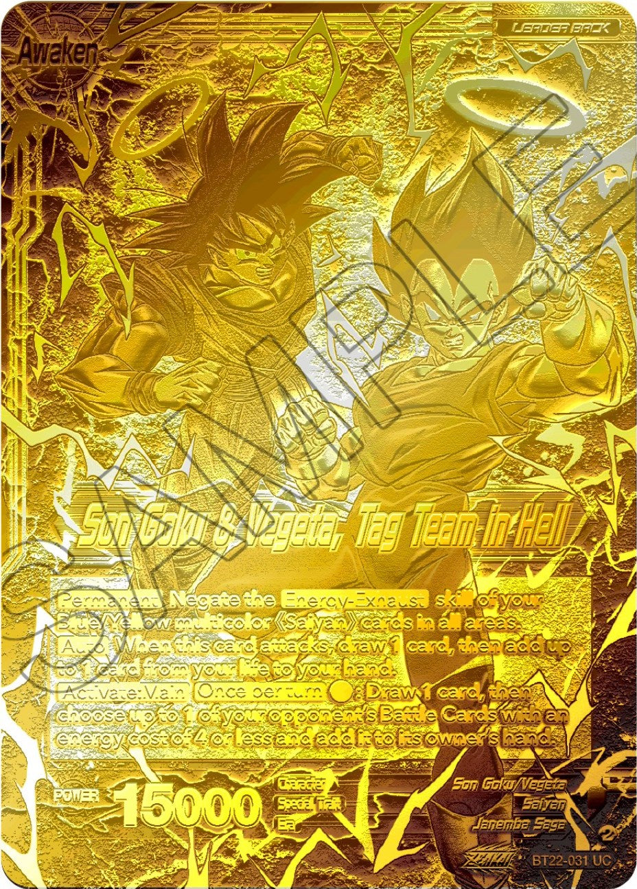 Son Goku // Son Goku & Vegeta, Tag Team in Hell (2023 Championship Finals) (Gold Metal Foil) (BT22-031) [Tournament Promotion Cards] | Rock City Comics