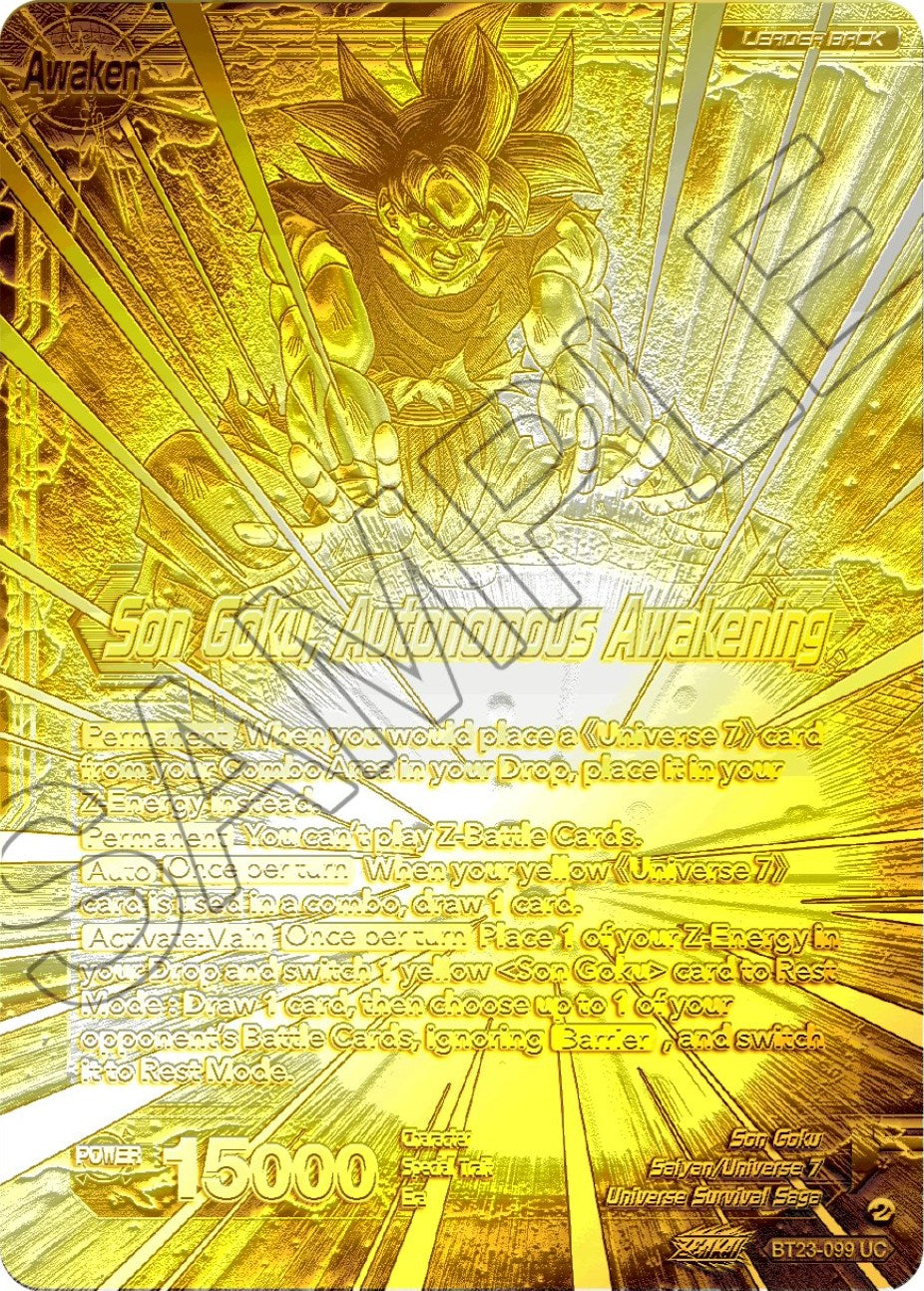 SSB Son Goku // Son Goku, Autonomous Awakening (2023 Championship Finals) (Gold Metal Foil) (BT23-099) [Tournament Promotion Cards] | Rock City Comics