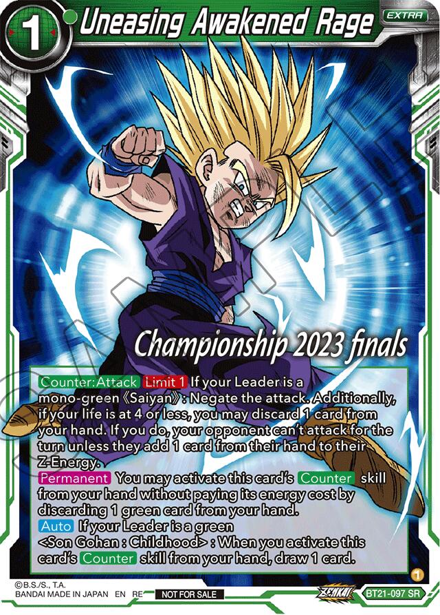 Uneasing Awakened Rage (2023 Championship Finals Celebration Pack) (BT21-097) [Tournament Promotion Cards] | Rock City Comics