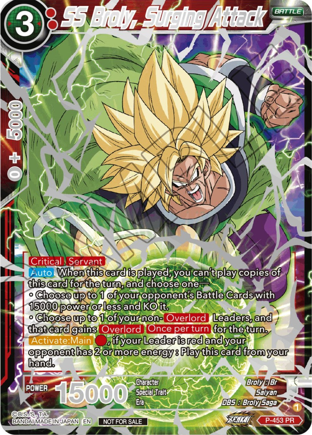 SS Broly, Surging Attack (Championship 2023 Reward Alternate Art Card Set) (Holo) (P-453) [Tournament Promotion Cards] | Rock City Comics