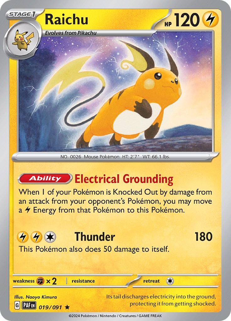 Raichu (019/091) [Scarlet & Violet: Paldean Fates] | Rock City Comics