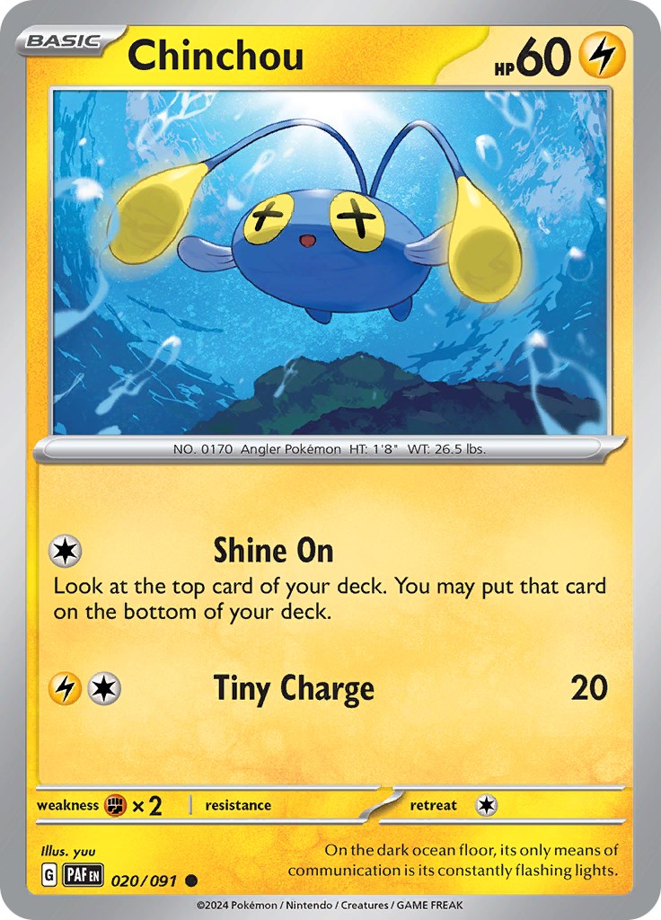 Chinchou (020/091) [Scarlet & Violet: Paldean Fates] | Rock City Comics