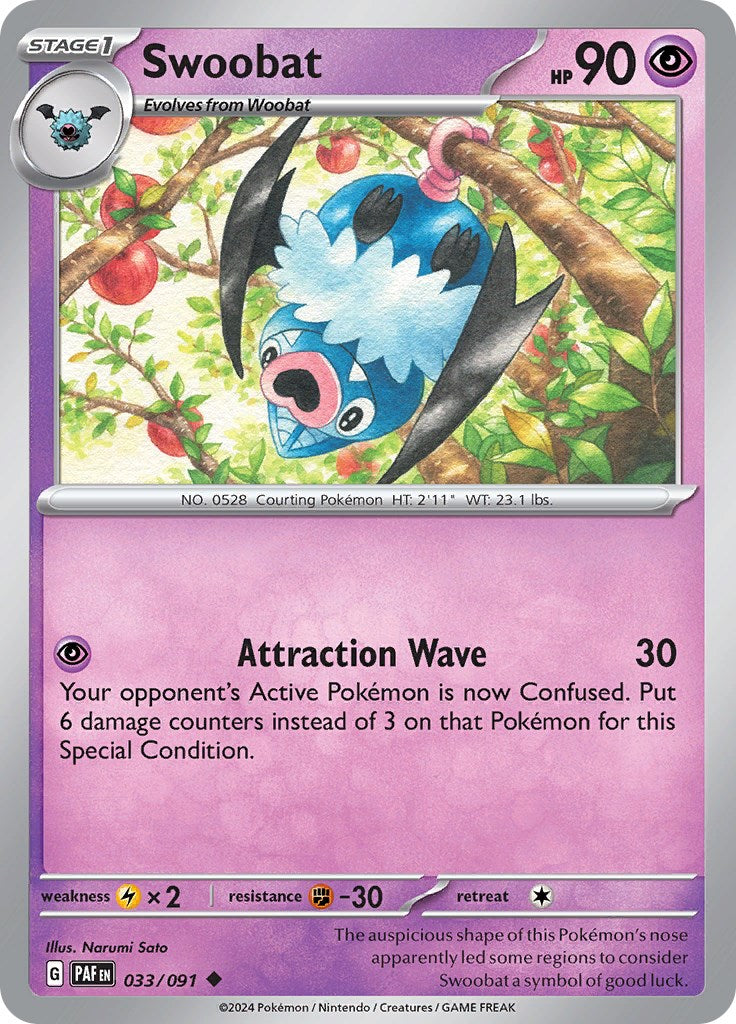 Swoobat (033/091) [Scarlet & Violet: Paldean Fates] | Rock City Comics