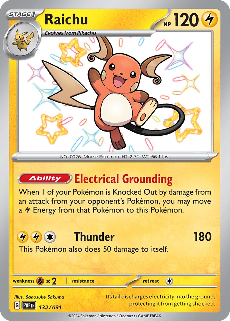 Raichu (132/091) [Scarlet & Violet: Paldean Fates] | Rock City Comics