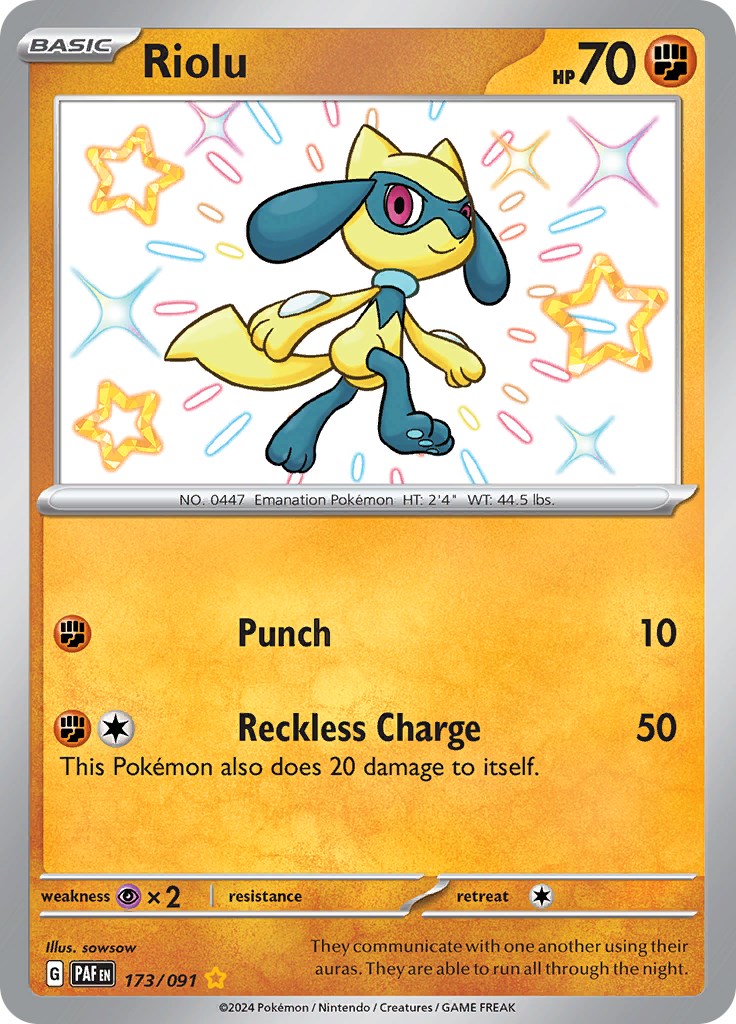 Riolu (173/091) [Scarlet & Violet: Paldean Fates] | Rock City Comics