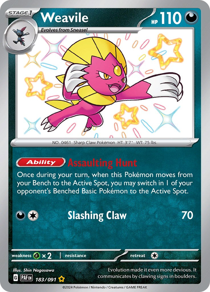 Weavile (183/091) [Scarlet & Violet: Paldean Fates] | Rock City Comics