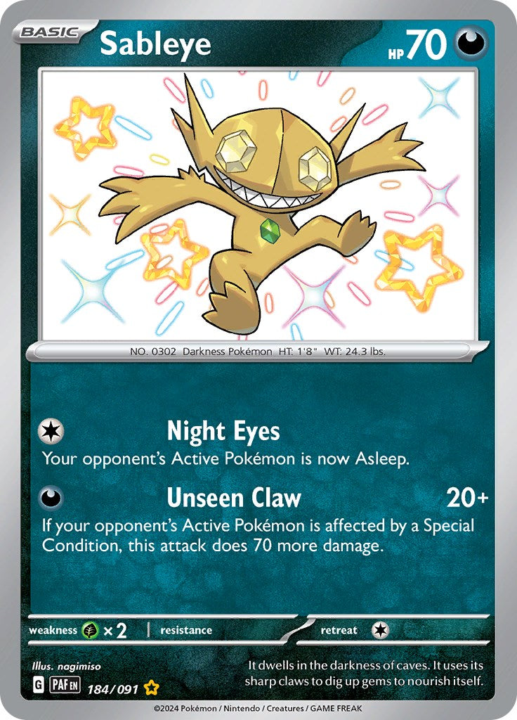 Sableye (184/091) [Scarlet & Violet: Paldean Fates] | Rock City Comics