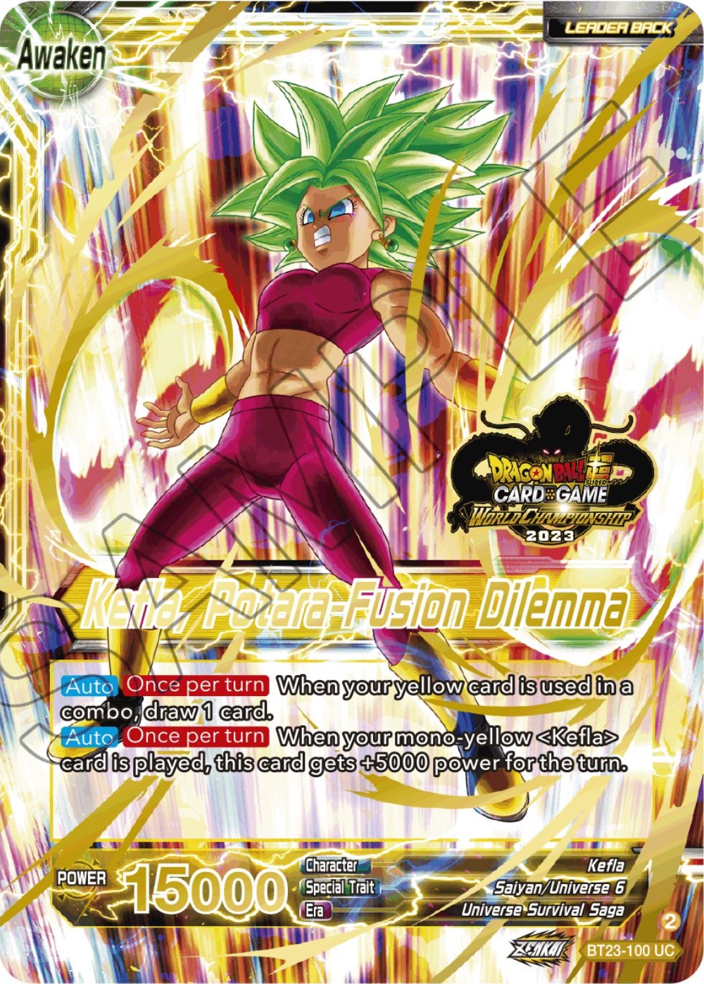 Kale & Caulifla // Kefla, Potara-Fusion Dilemma (2023 Worlds ZENKAI 06 Leader Set) (BT23-100) [Tournament Promotion Cards] | Rock City Comics