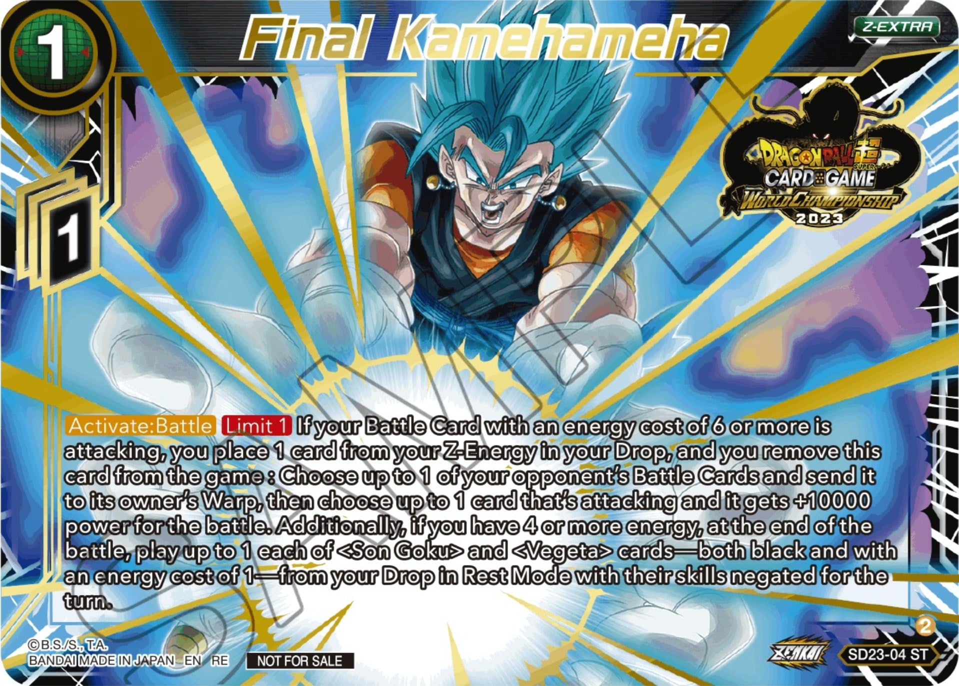 Final Kamehameha (2023 World Championship Z-Extra Card Set) (SD23-04) [Tournament Promotion Cards] | Rock City Comics