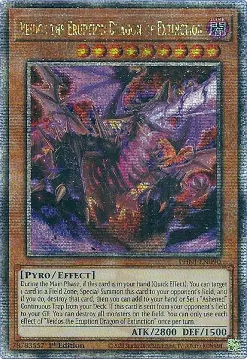 Veidos the Eruption Dragon of Extinction [PHNI-EN090] Quarter Century Secret Rare | Rock City Comics