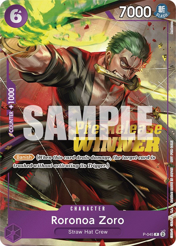 Roronoa Zoro (OP-06 Pre-Release Tournament) [Winner] [One Piece Promotion Cards] | Rock City Comics