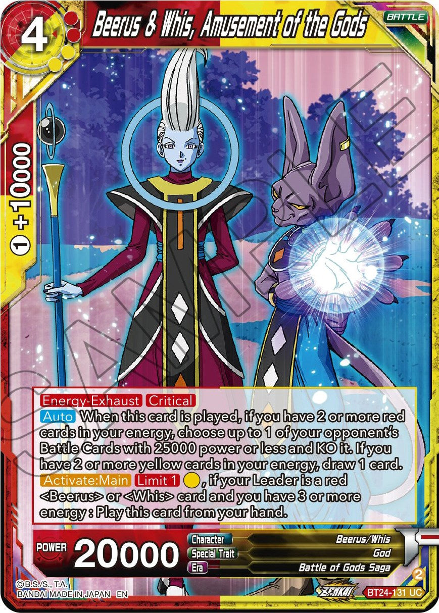 Beerus & Whis, Amusement of the Gods (BT24-131) [Beyond Generations] | Rock City Comics
