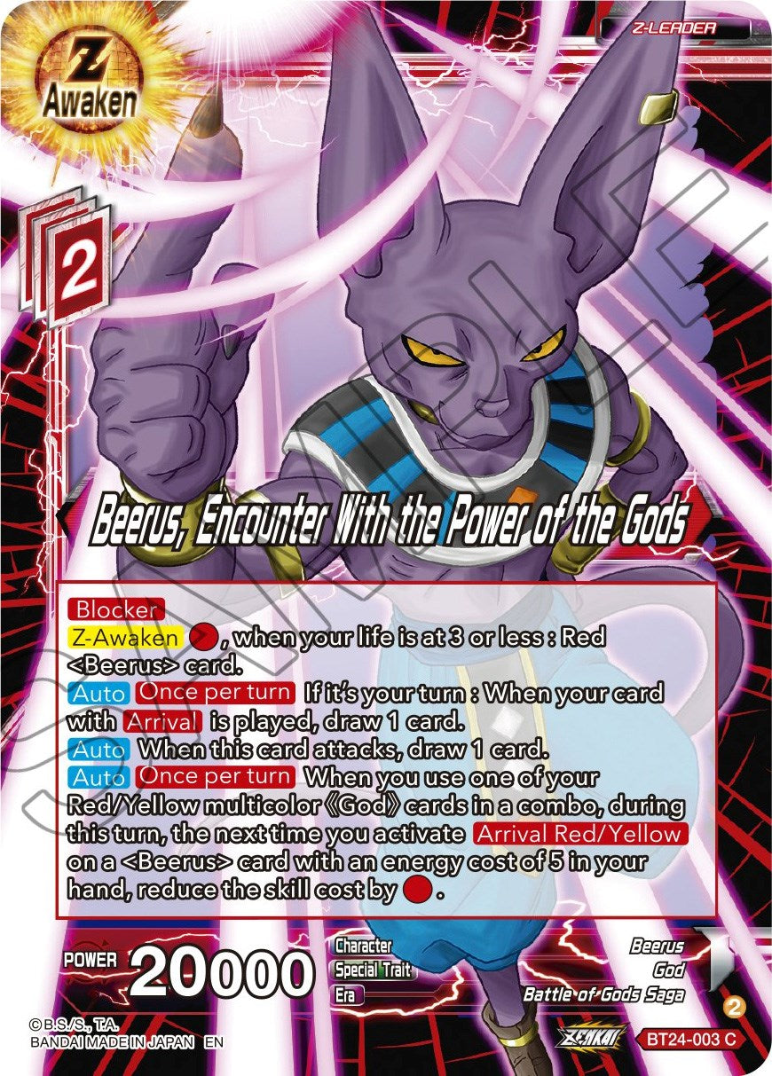 Beerus, Encounter With the Power of the Gods (BT24-003) [Beyond Generations] | Rock City Comics