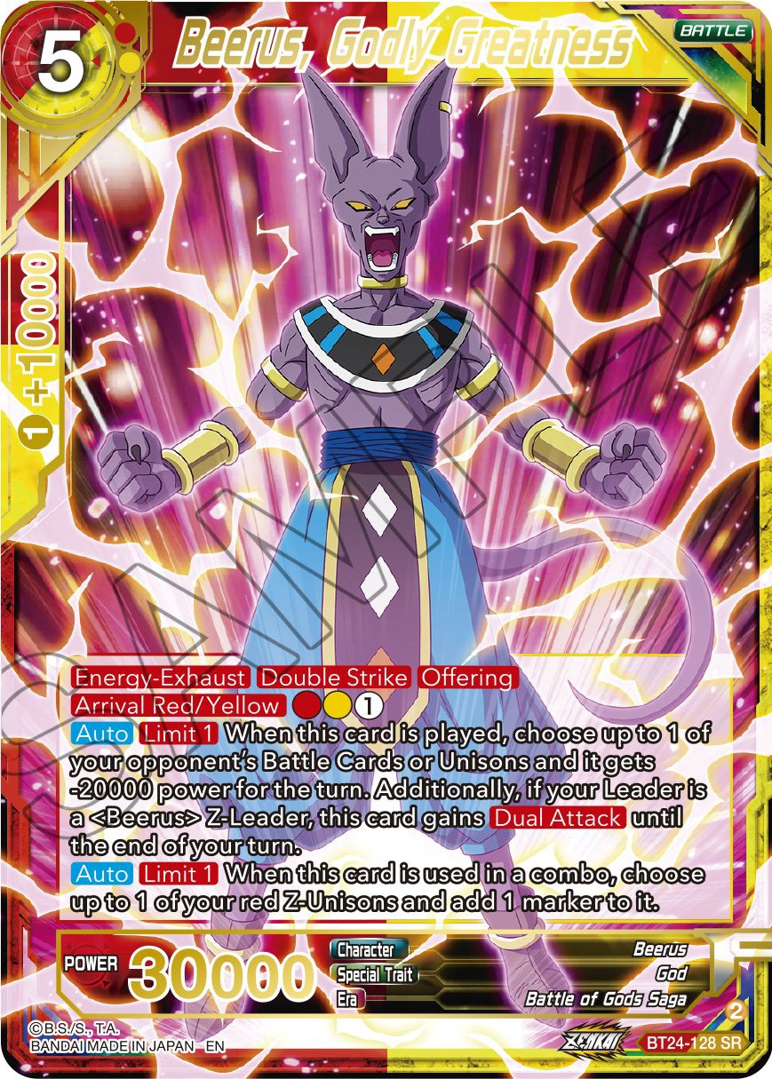 Beerus, Godly Greatness (BT24-128) [Beyond Generations] | Rock City Comics