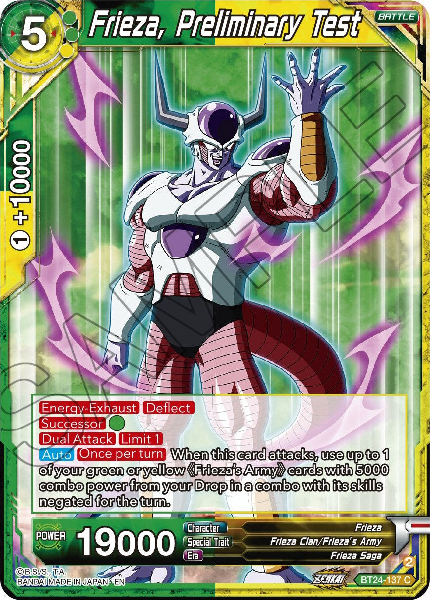 Frieza, Preliminary Test (BT24-137) [Beyond Generations] | Rock City Comics