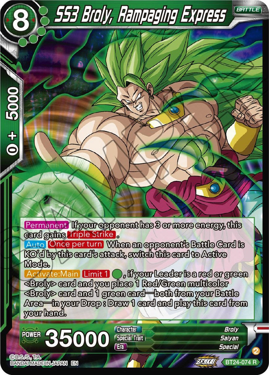 SS3 Broly, Rampaging Express (BT24-074) [Beyond Generations] | Rock City Comics