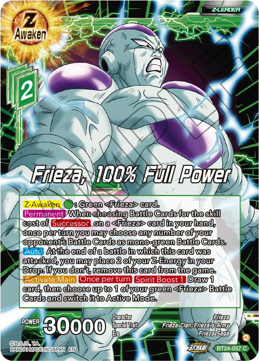 Frieza, 100% Full Power (BT24-057) [Beyond Generations] | Rock City Comics