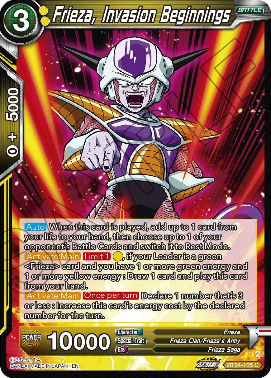 Frieza, Invasion Beginnings (BT24-105) [Beyond Generations] | Rock City Comics