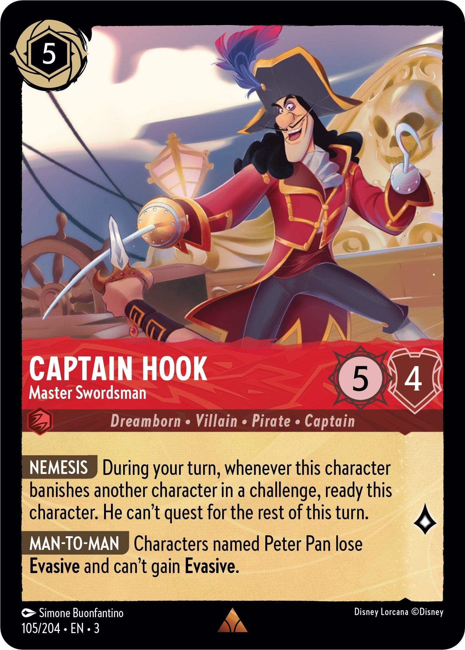 Captain Hook - Master Swordsman (105/204) [Into the Inklands] | Rock City Comics