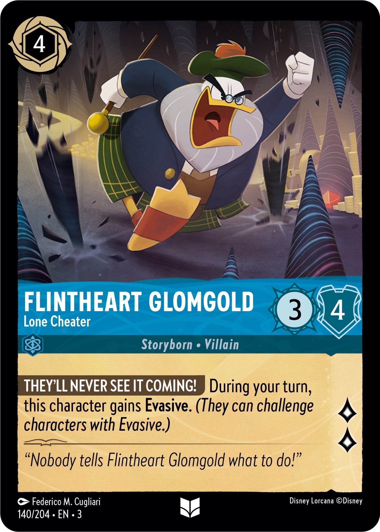 Flintheart Glomgold - Lone Cheater (140/204) [Into the Inklands] | Rock City Comics