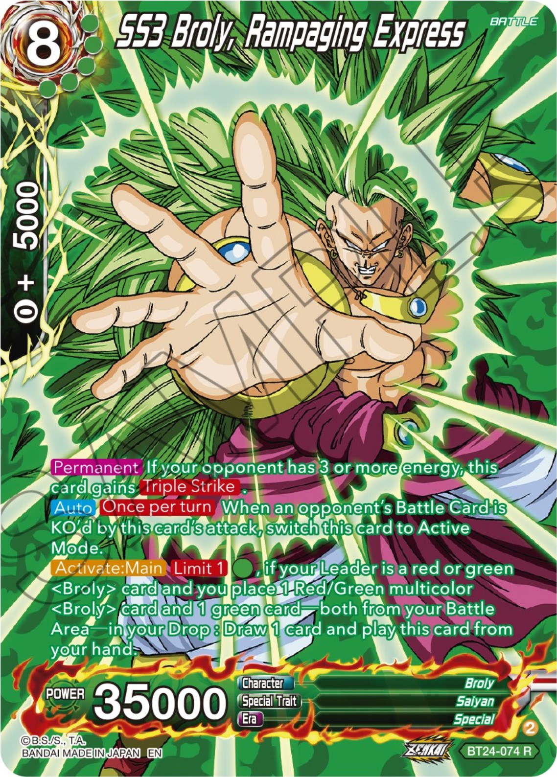 SS3 Broly, Rampaging Express (Collector Booster) (BT24-074) [Beyond Generations] | Rock City Comics