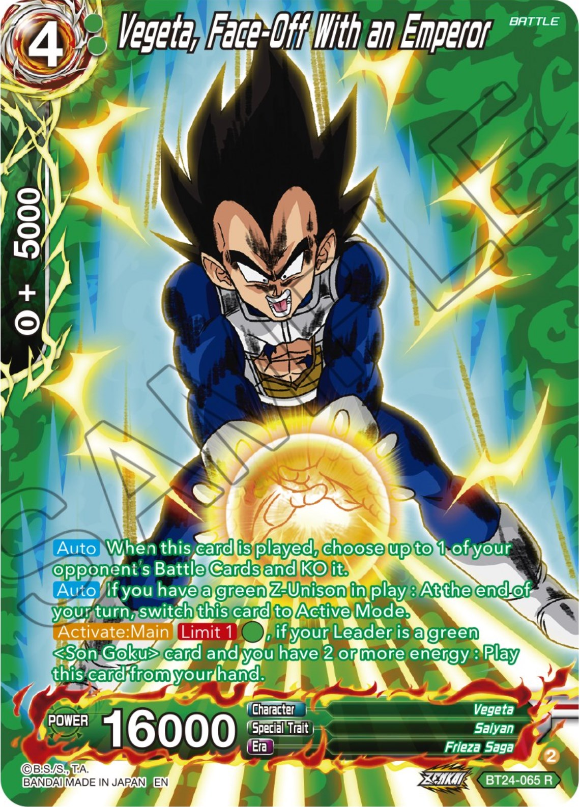 Vegeta, Face-Off With an Emperor (Collector Booster) (BT24-065) [Beyond Generations] | Rock City Comics