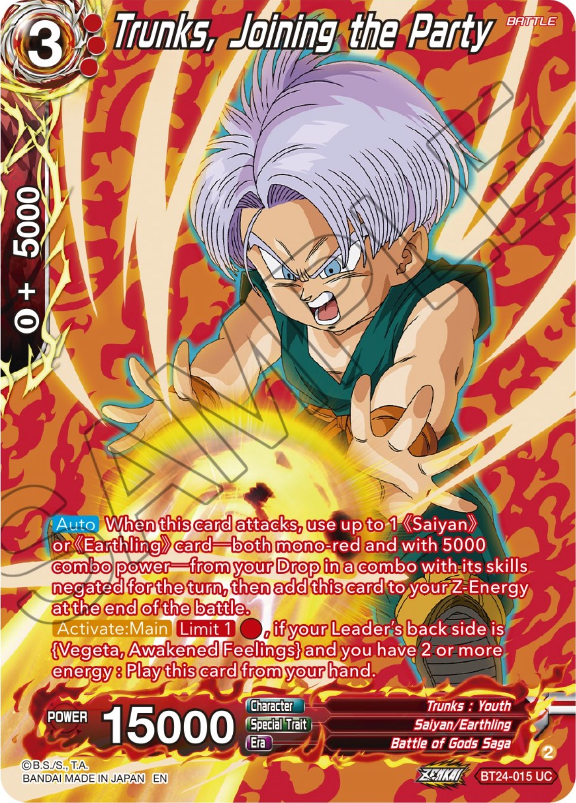Trunks, Joining the Party (Collector Booster) (BT24-015) [Beyond Generations] | Rock City Comics