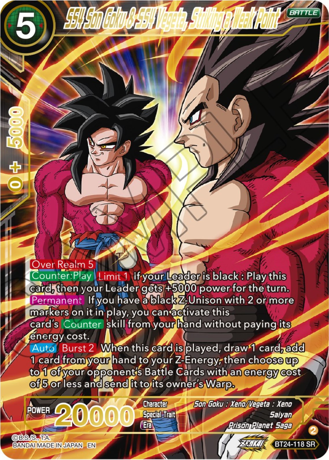 SS4 Son Goku & SS4 Vegeta, Striking a Weak Point (BT24-118) [Beyond Generations] | Rock City Comics