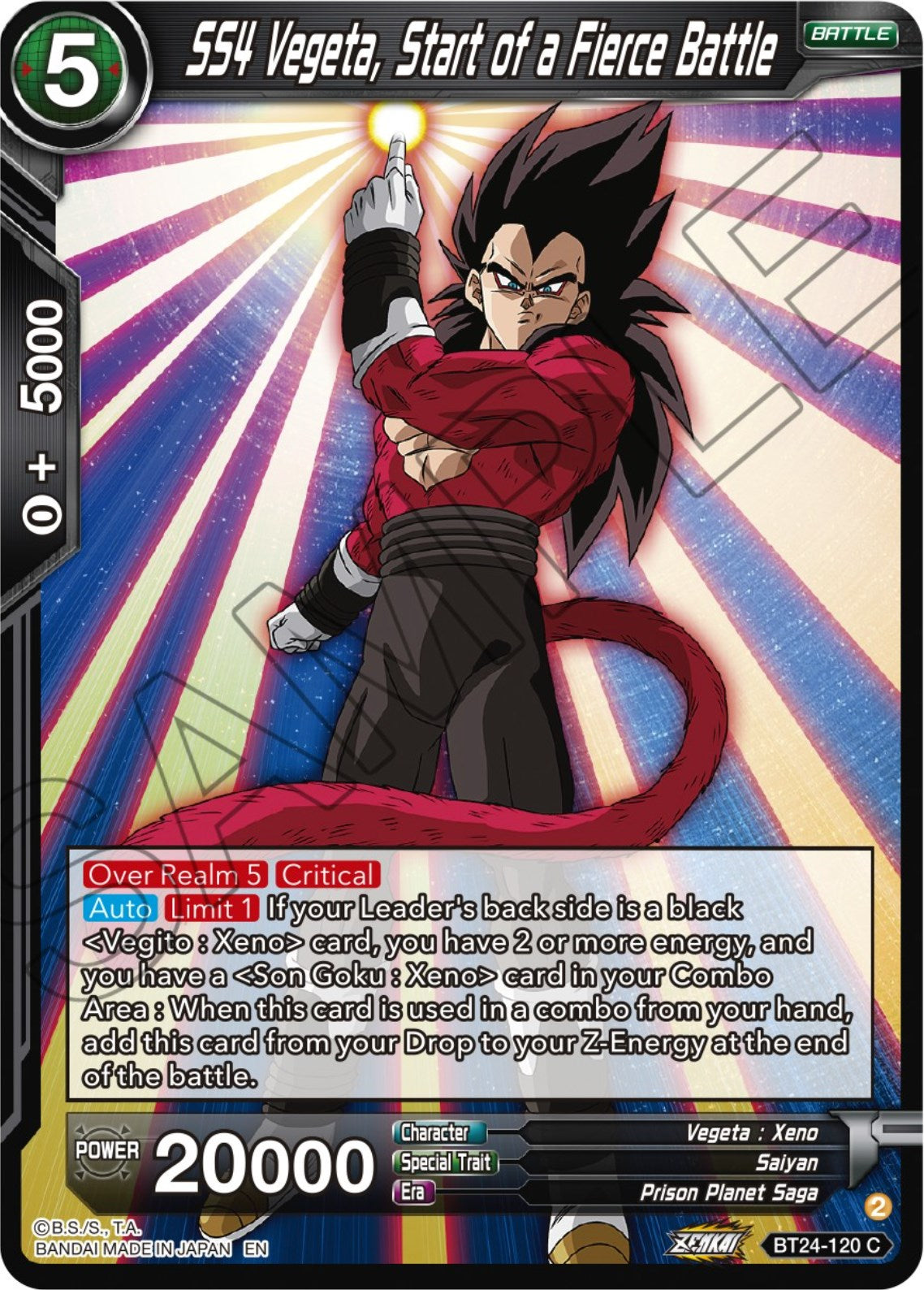 SS4 Vegeta, Start of a Fierce Battle (BT24-120) [Beyond Generations] | Rock City Comics