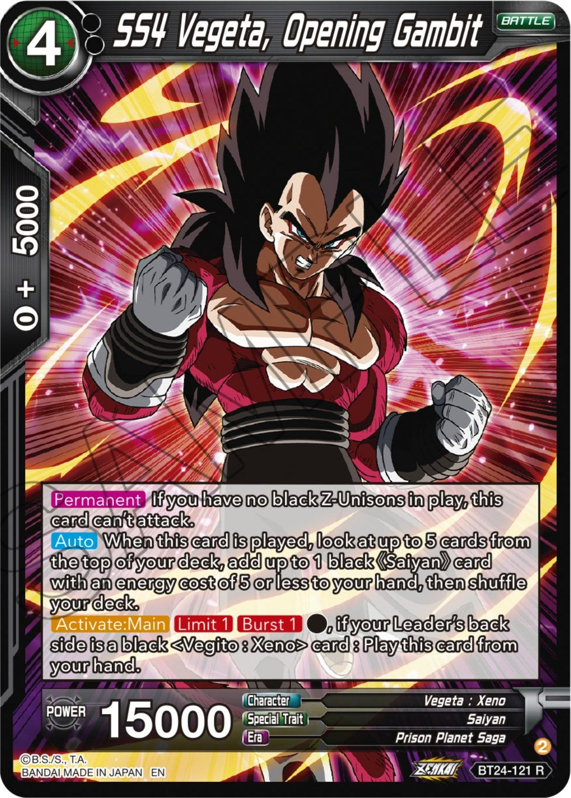 SS4 Vegeta, Opening Gambit (BT24-121) [Beyond Generations] | Rock City Comics