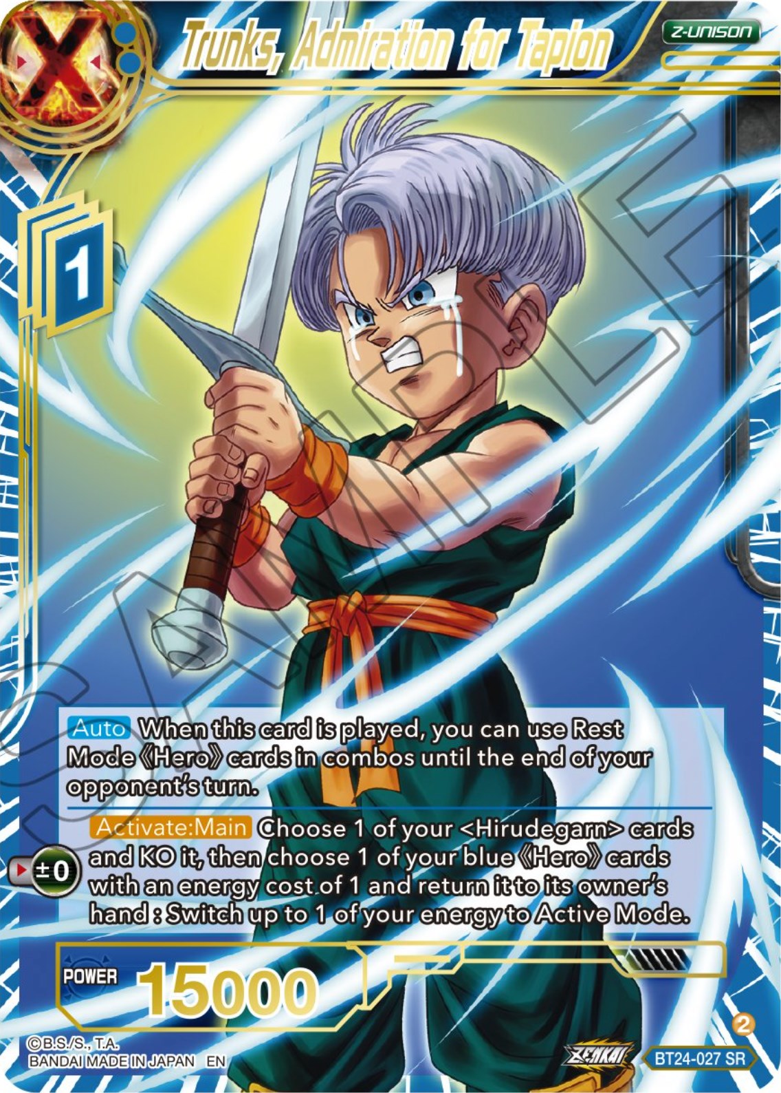 Trunks, Admiration of Tapion (BT24-027) [Beyond Generations] | Rock City Comics