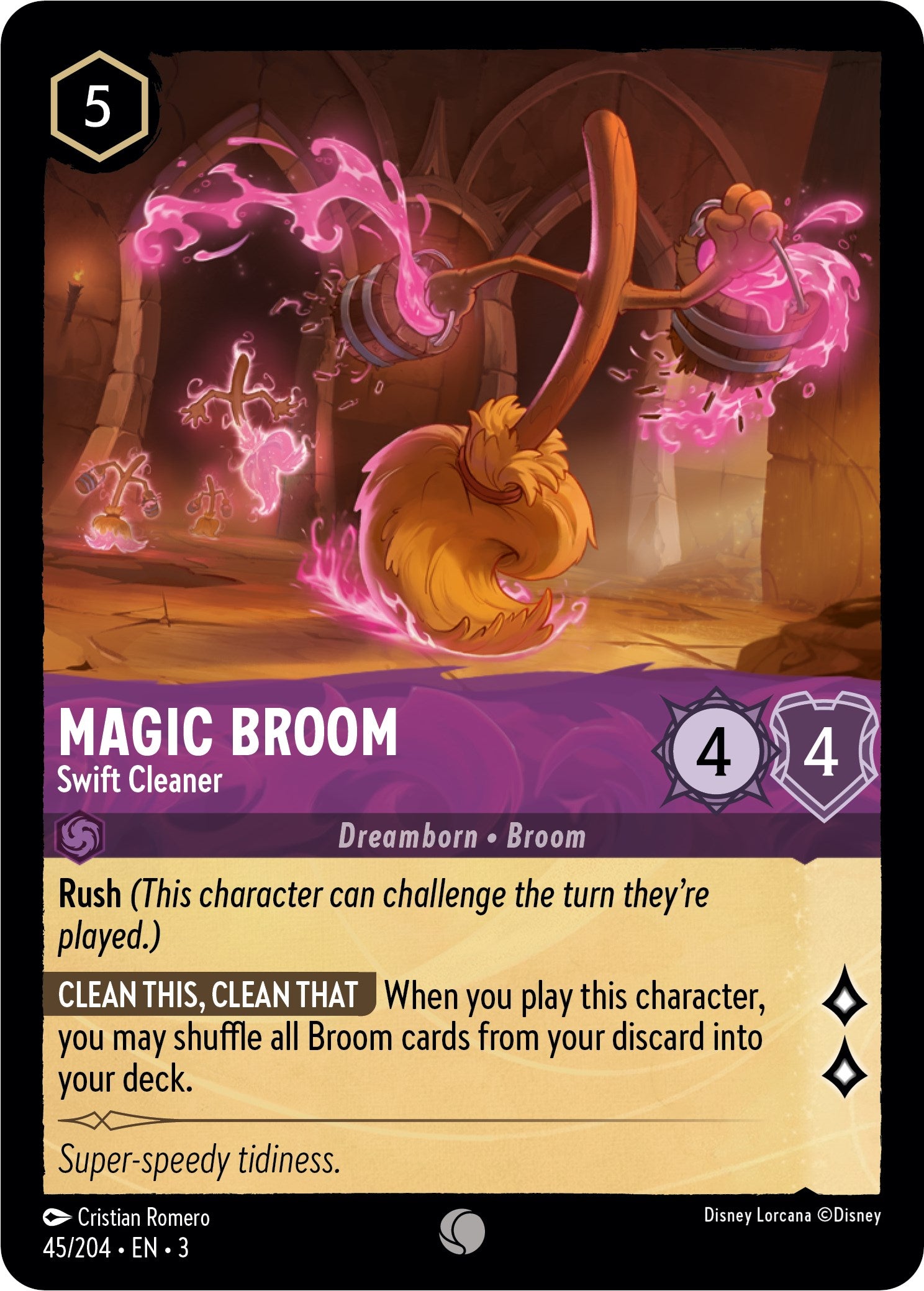 Magic Broom - Swift Cleaner (45//204) [Into the Inklands] | Rock City Comics