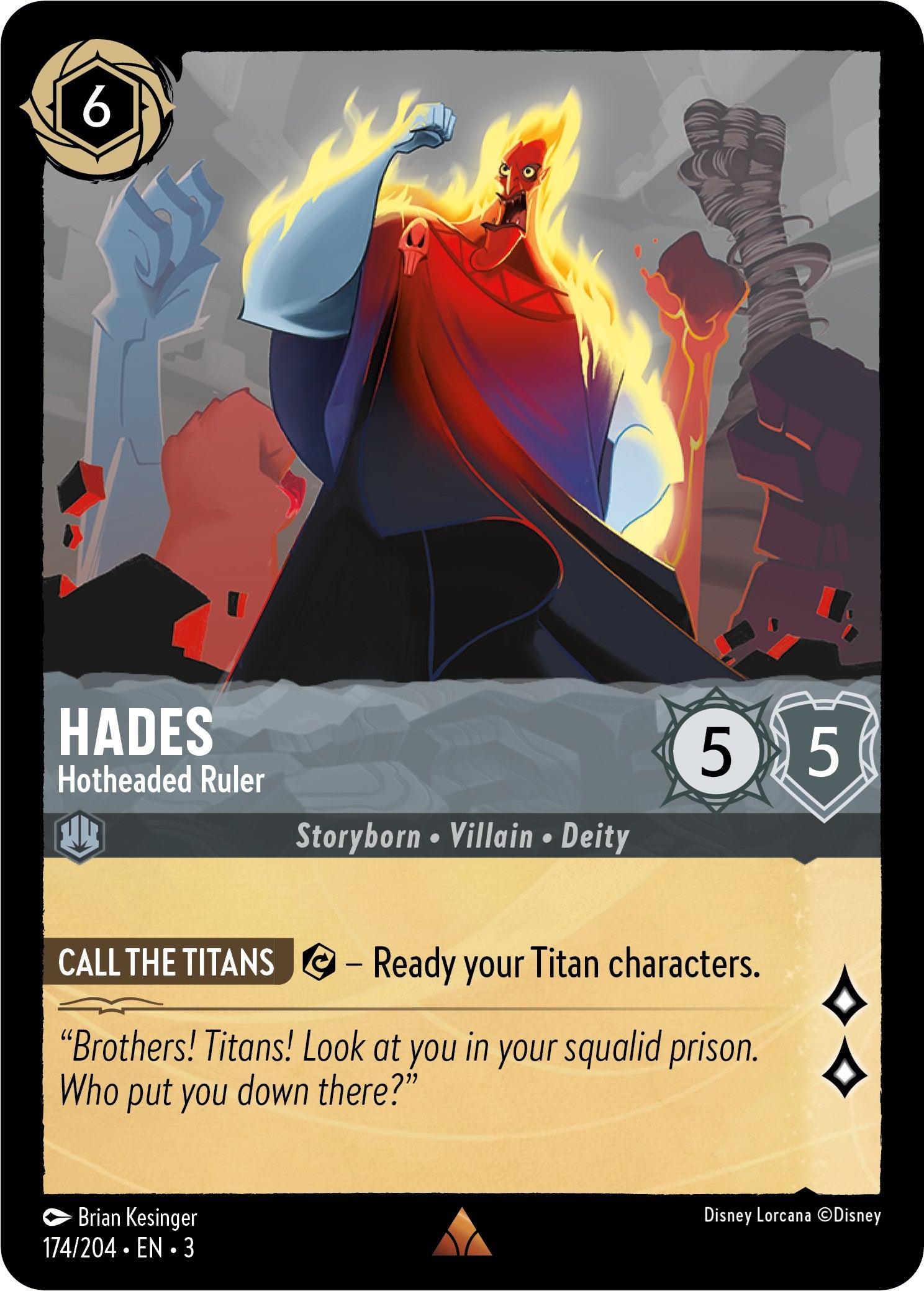 Hades - Hotheaded Ruler (174/204) [Into the Inklands] | Rock City Comics