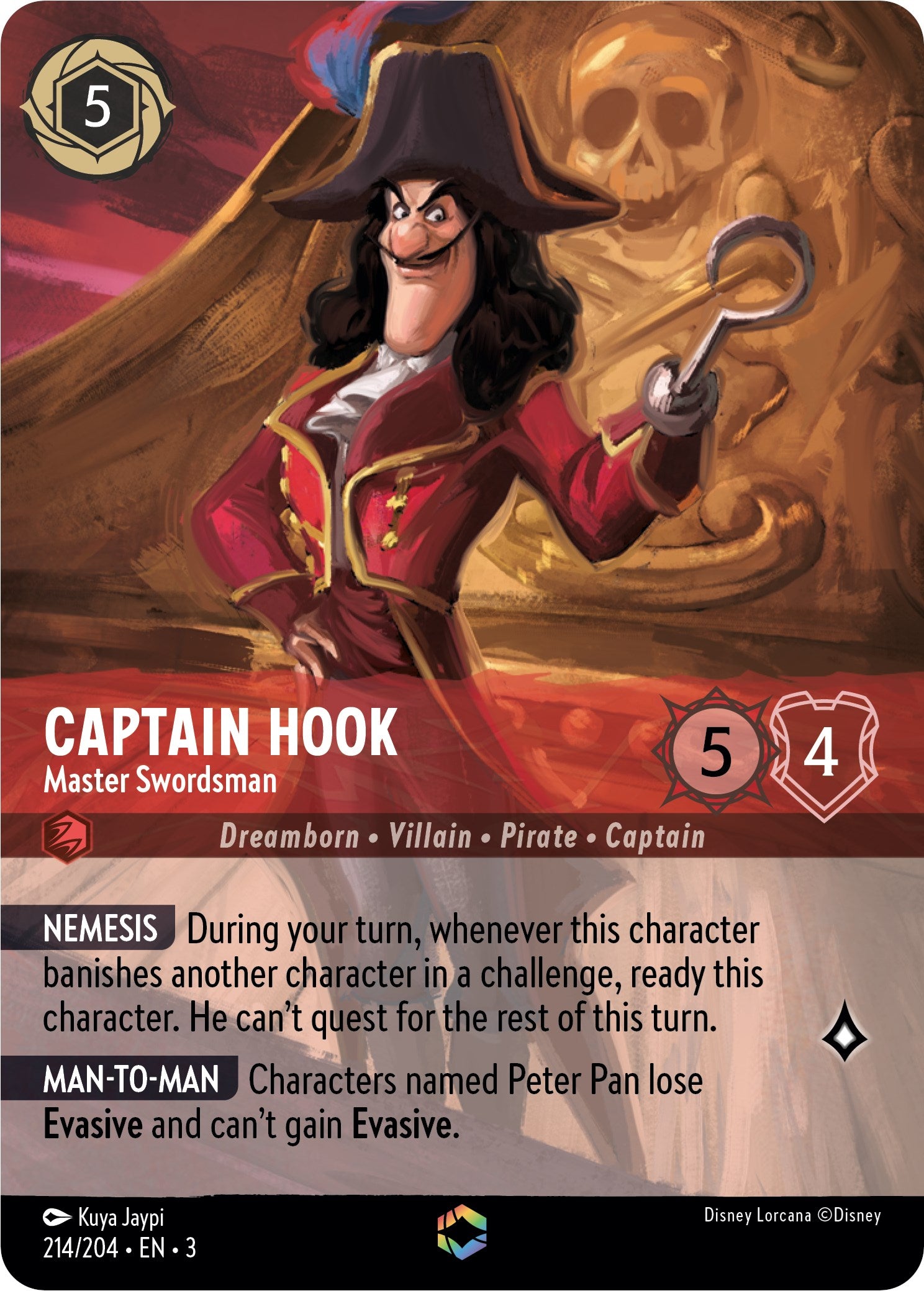 Captain Hook - Master Swordsman (Alternate Art) (214/204) [Into the Inklands] | Rock City Comics