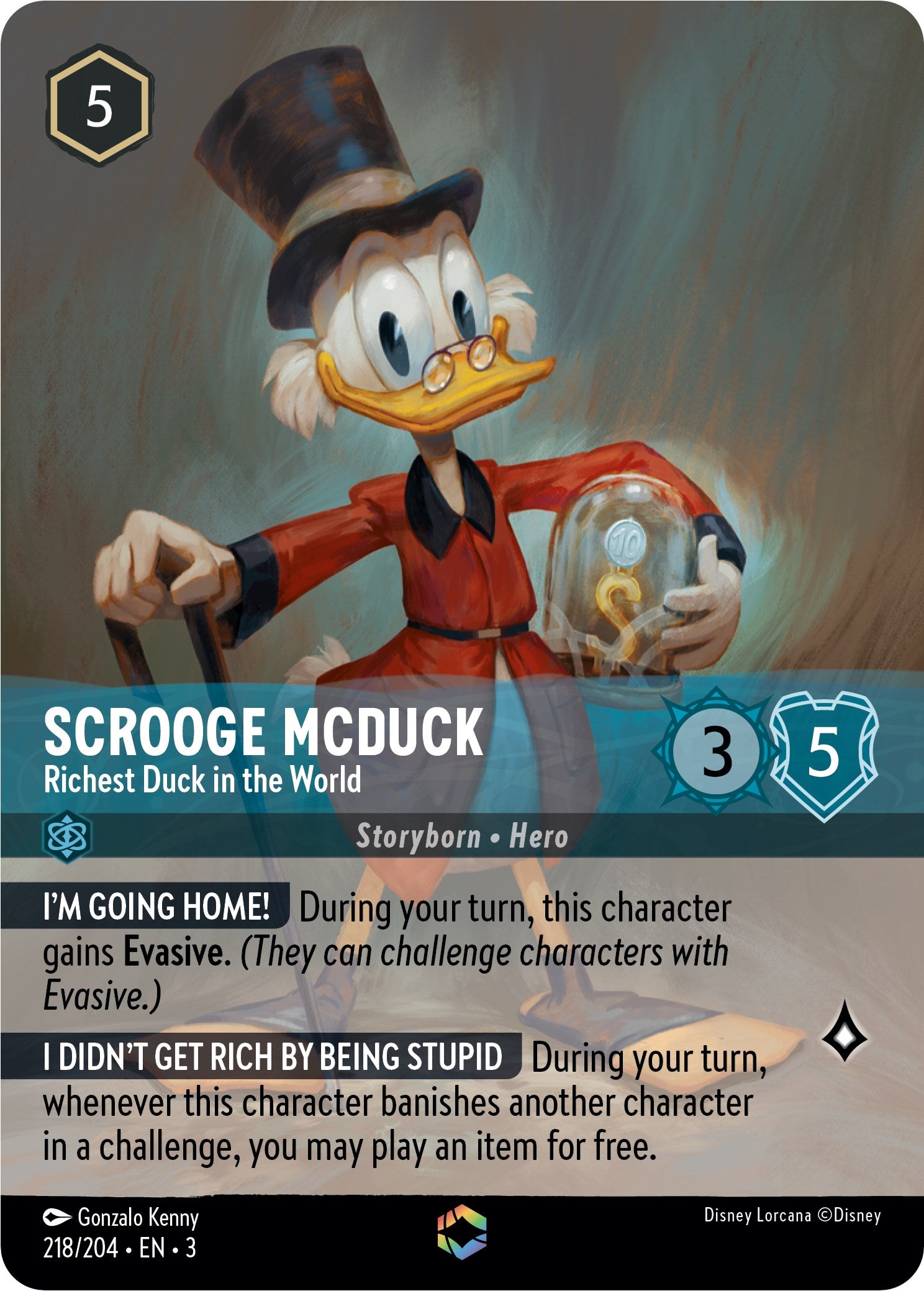 Scrooge McDuck - Richest Duck in the World (Alternate Art) (218/204) [Into the Inklands] | Rock City Comics