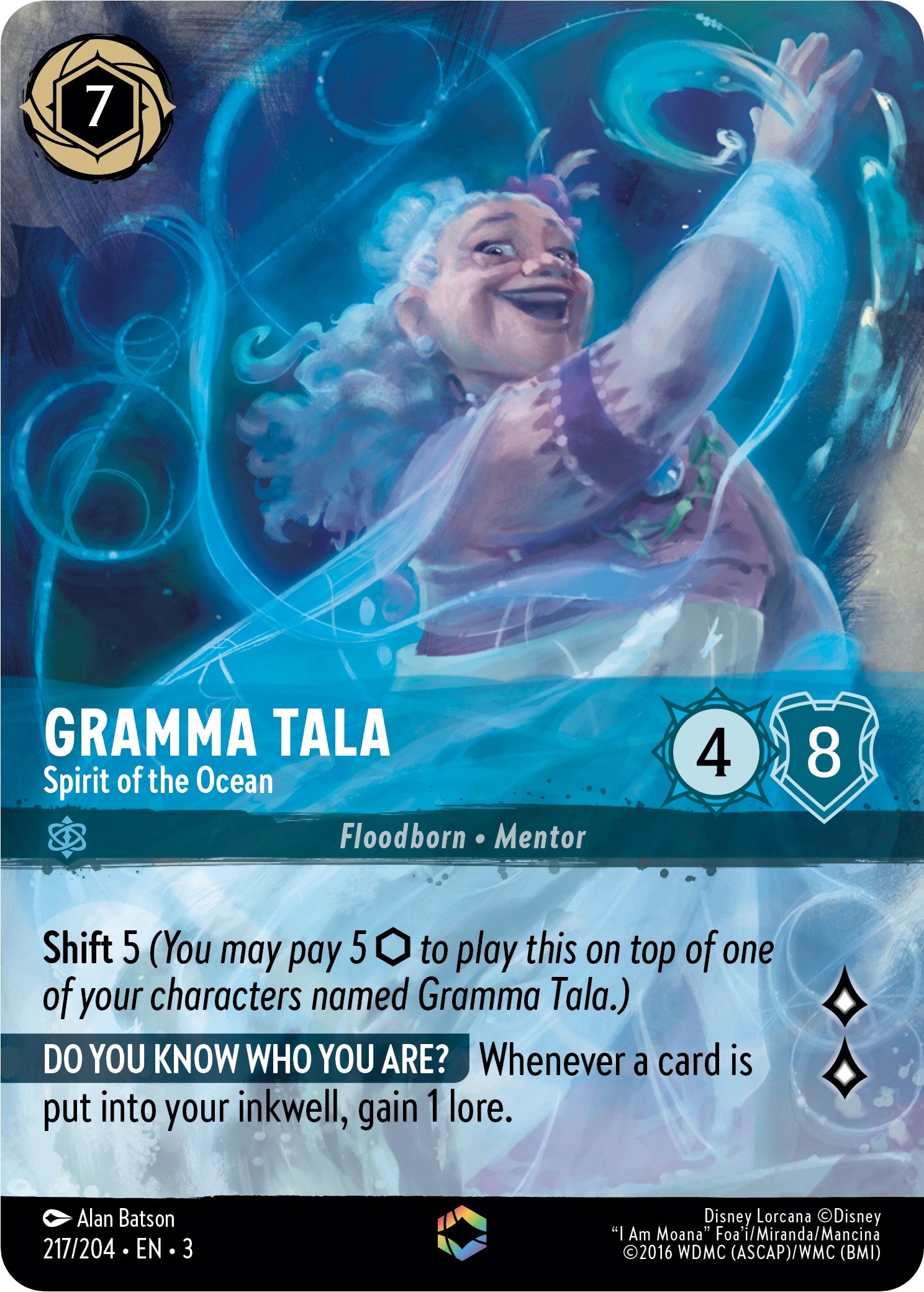 Gramma Tala - Spirit of the Ocean (Alternate Art) (217/204) [Into the Inklands] | Rock City Comics