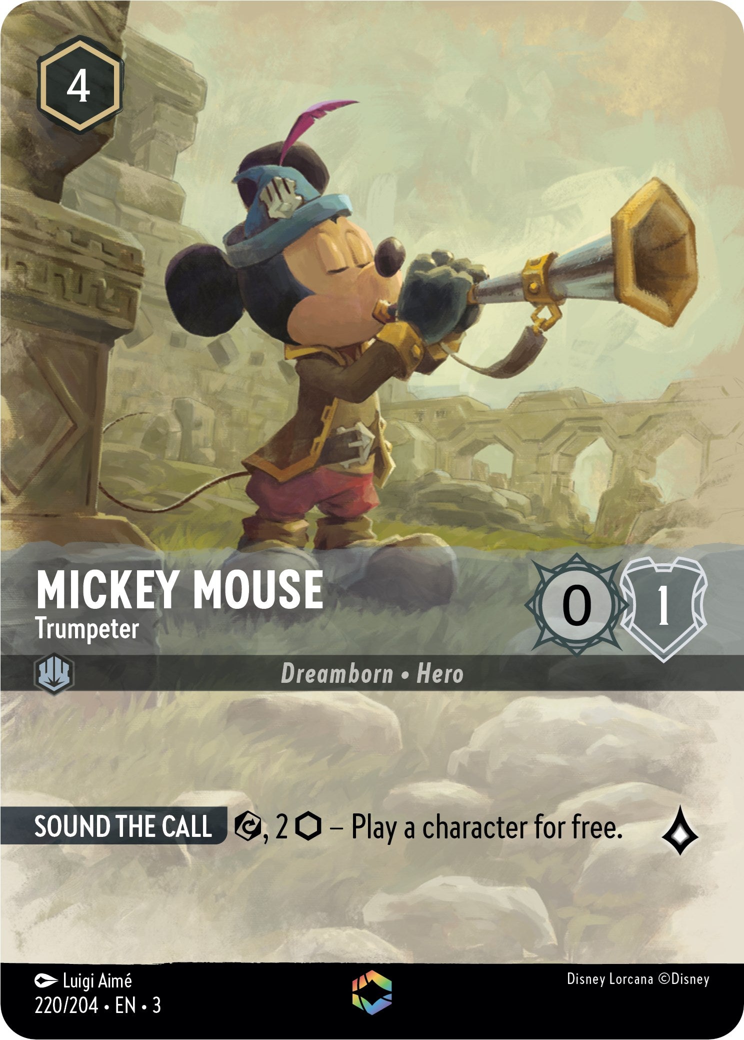 Mickey Mouse -Trumpeter (Alternate Art) (220/204) [Into the Inklands] | Rock City Comics