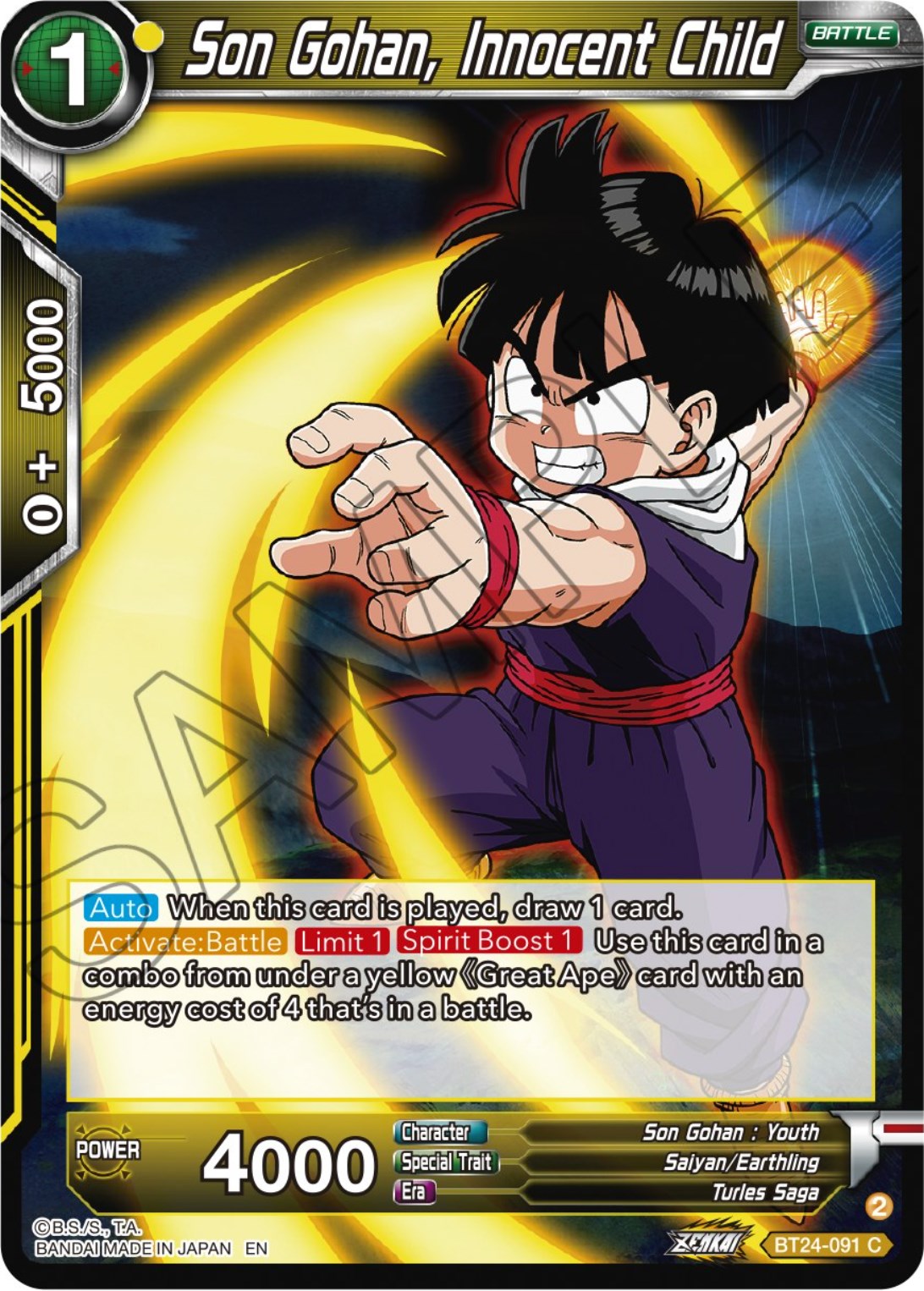 Son Gohan, Innocent Child (BT24-091) [Beyond Generations] | Rock City Comics