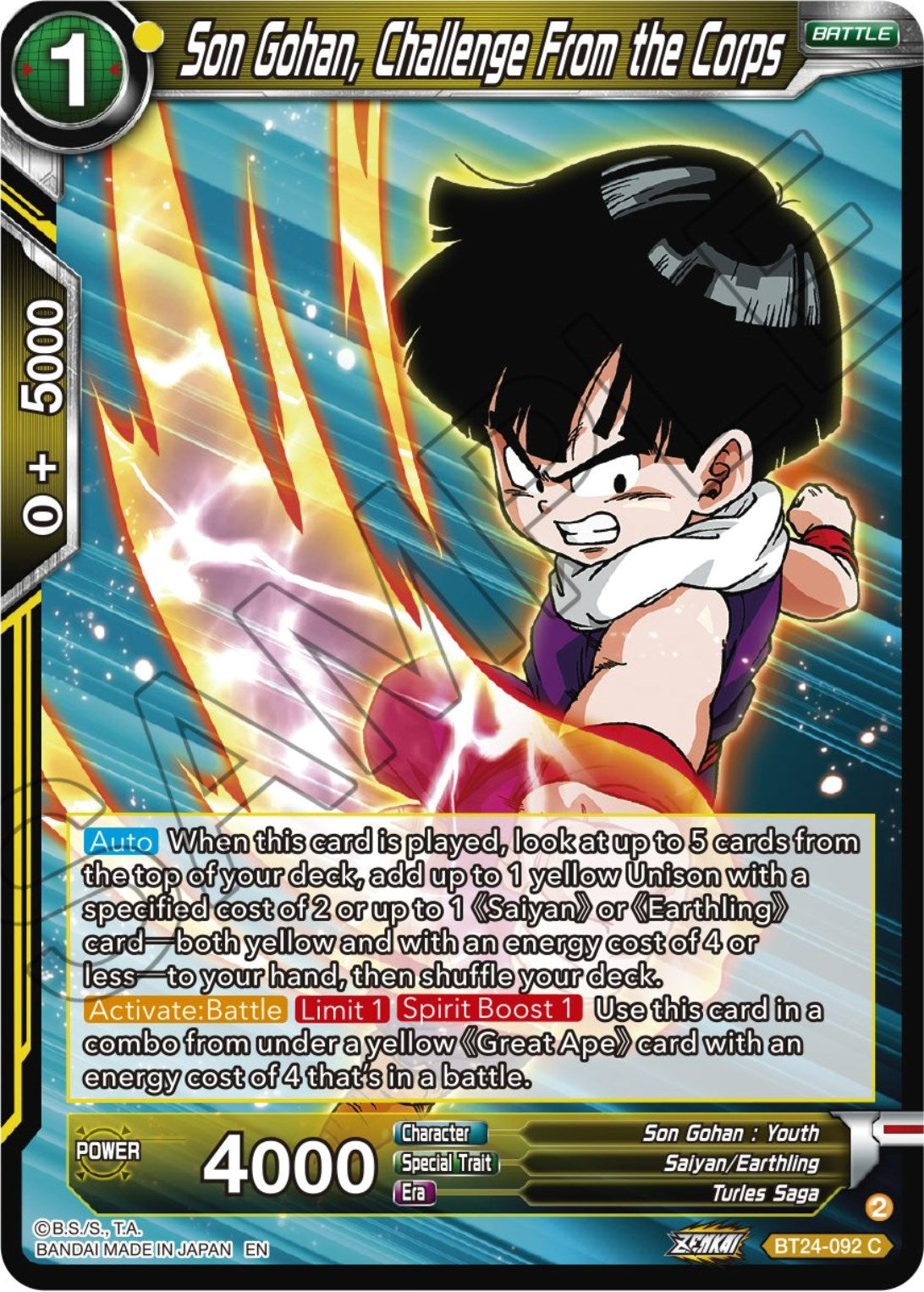 Son Gohan, Challenge From the Corps (BT24-092) [Beyond Generations] | Rock City Comics