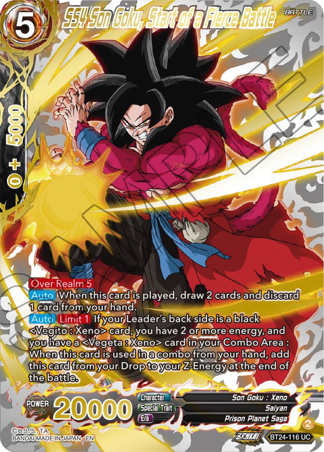 SS4 Son Goku, Start of a Fierce Battle (Collector Booster) (BT24-116) [Beyond Generations] | Rock City Comics