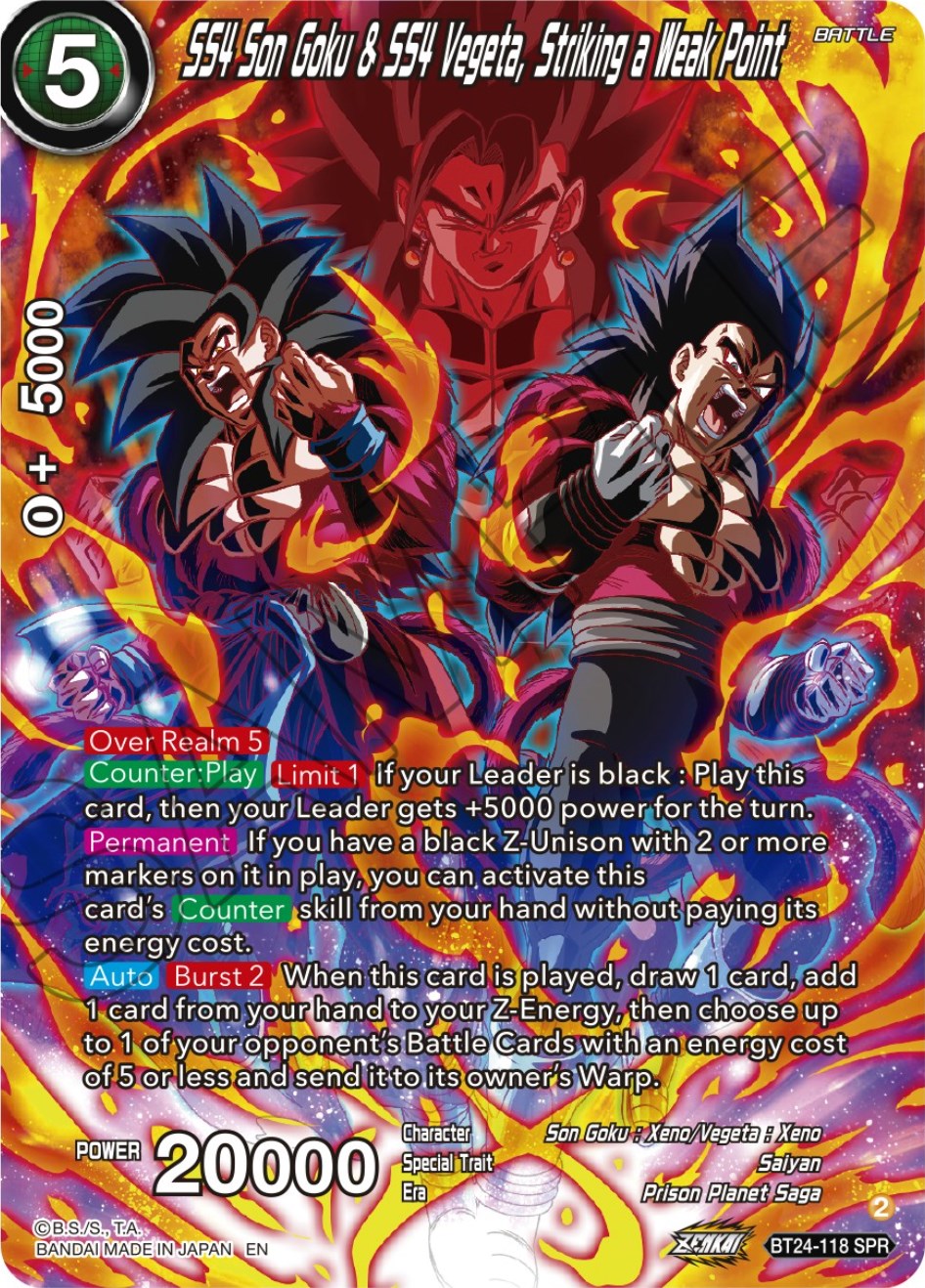 SS4 Son Goku & SS4 Vegeta, Striking a Weak Point (SPR) (BT24-118) [Beyond Generations] | Rock City Comics