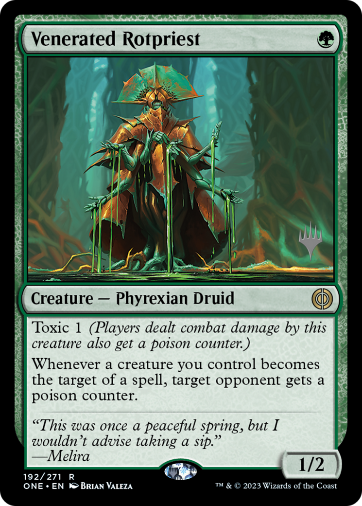 Venerated Rotpriest (Promo Pack) [Phyrexia: All Will Be One Promos] | Rock City Comics