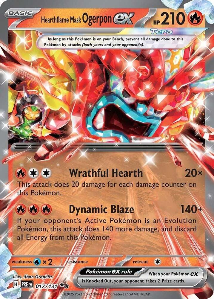 Hearthflame Mask Ogerpon ex (017/131) [Scarlet & Violet: Prismatic Evolutions] | Rock City Comics