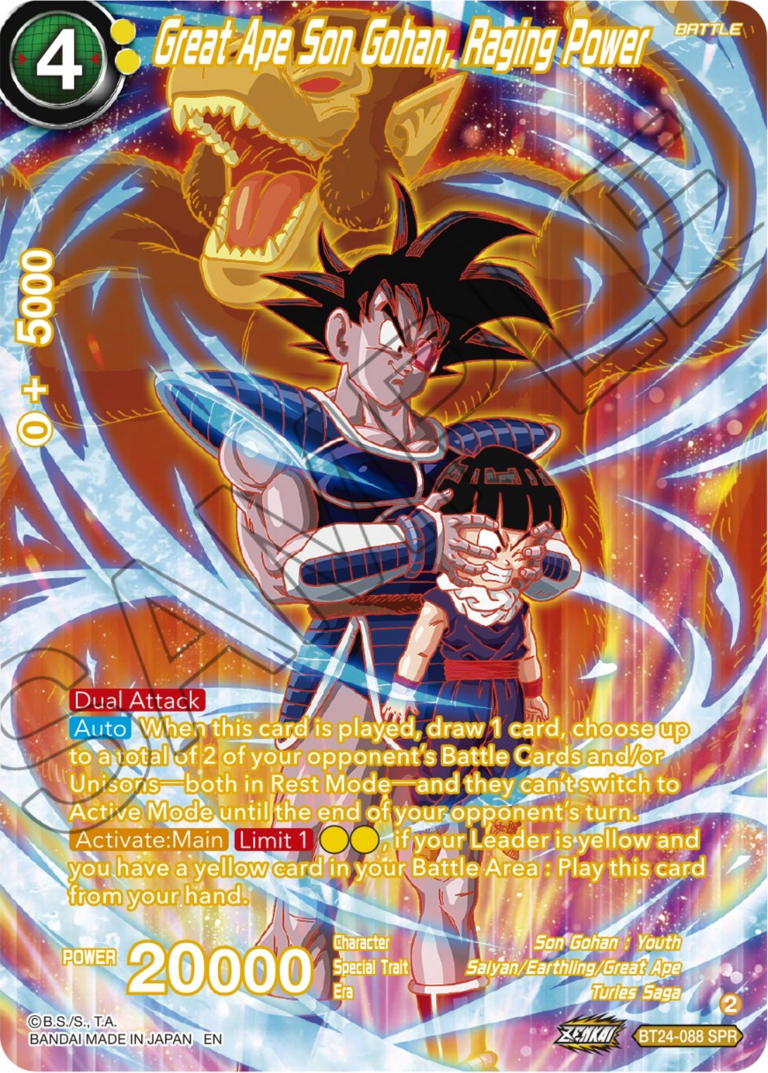 Great Ape Son Gohan, Raging Power (SPR) (BT24-088) [Beyond Generations] | Rock City Comics