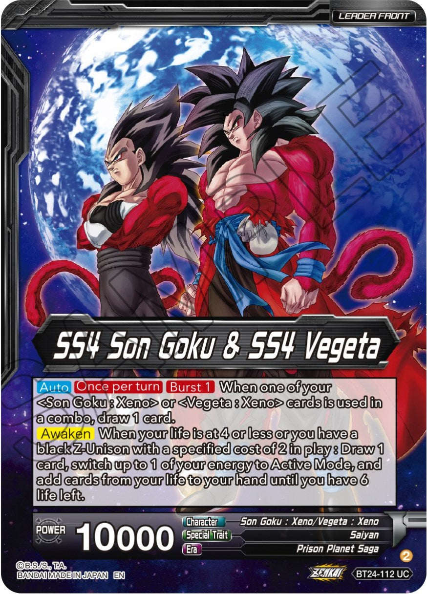 SS4 Son Goku & SS4 Vegeta // SS4 Vegito, Sparking Potara Warrior (SLR) (BT24-112) [Beyond Generations] | Rock City Comics